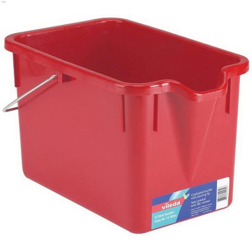 15 L Metal Handle Red Rectangular Bucket