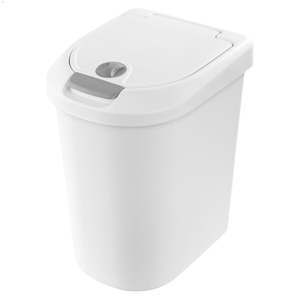 7.3 gal White Locking Wastebasket