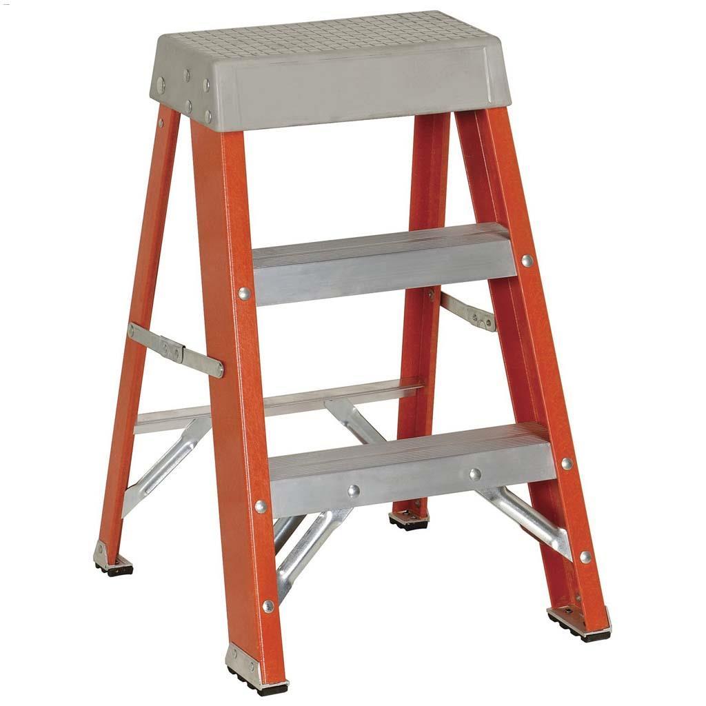 2' Fiberglass Step Ladder Grade 1A 300 Lbs Capacity