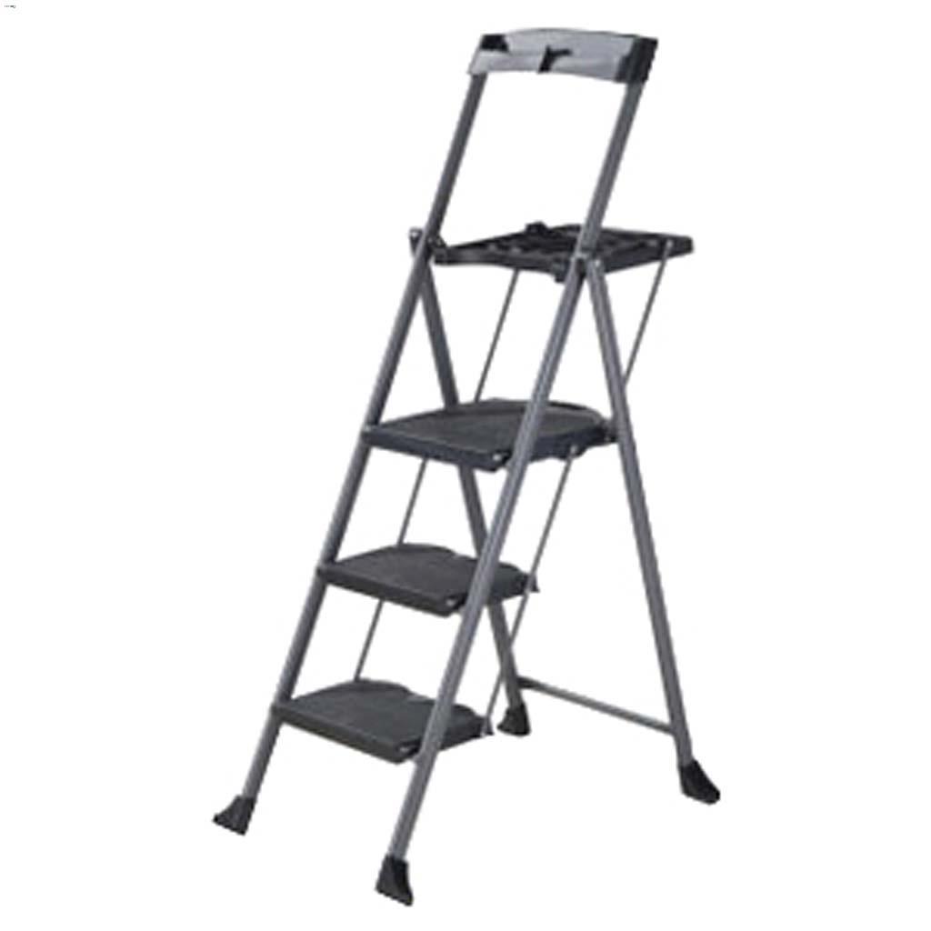 Steel Folding Deluxe 3-Step Ladder