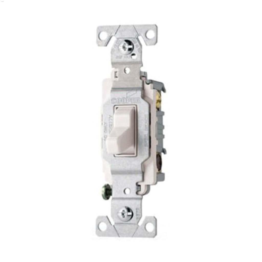 White 3-Way AC Quiet Toggle Switch 15A 120/277V
