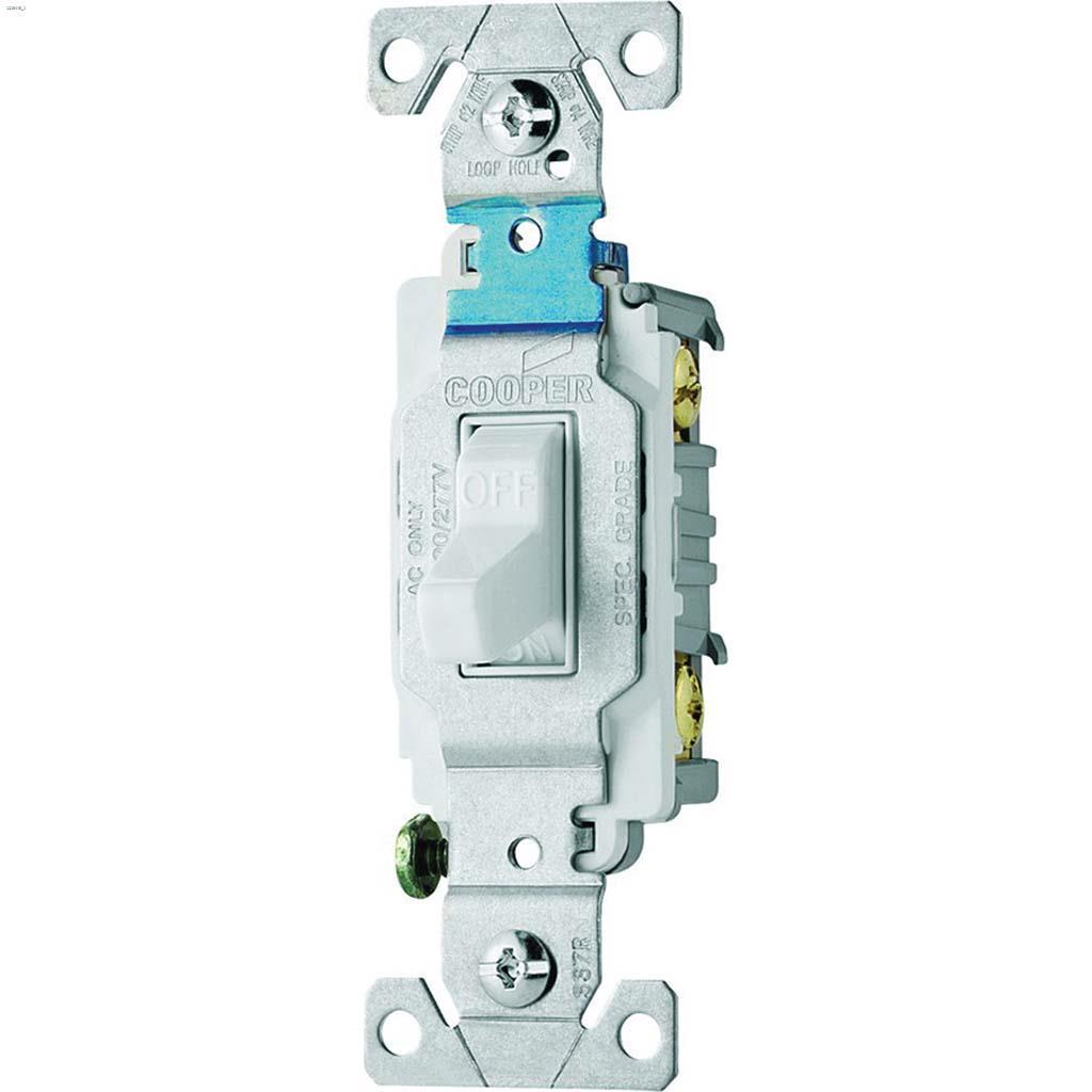 White Heavy Duty AC Quiet Toggle Switch 15A 120/277V