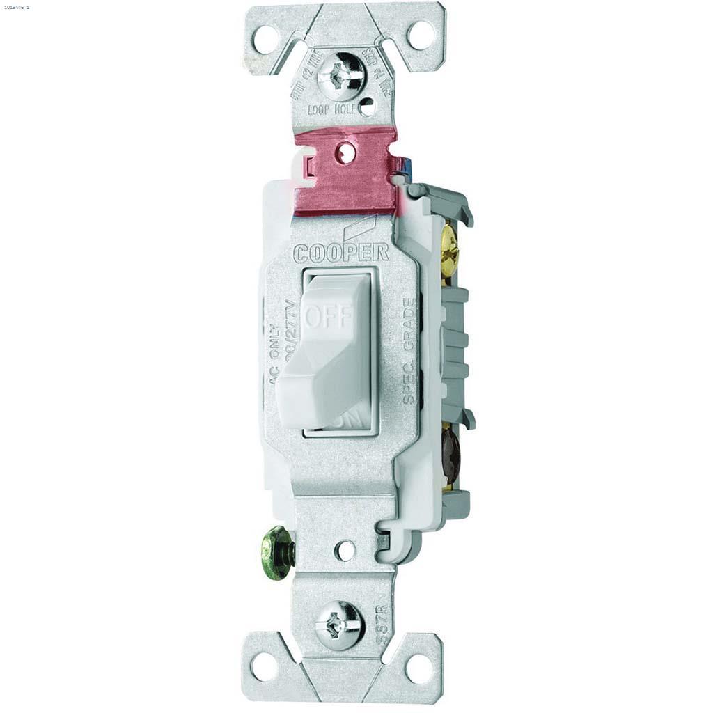 White Heavy Duty AC Quiet Toggle Switch 20A 120/277V