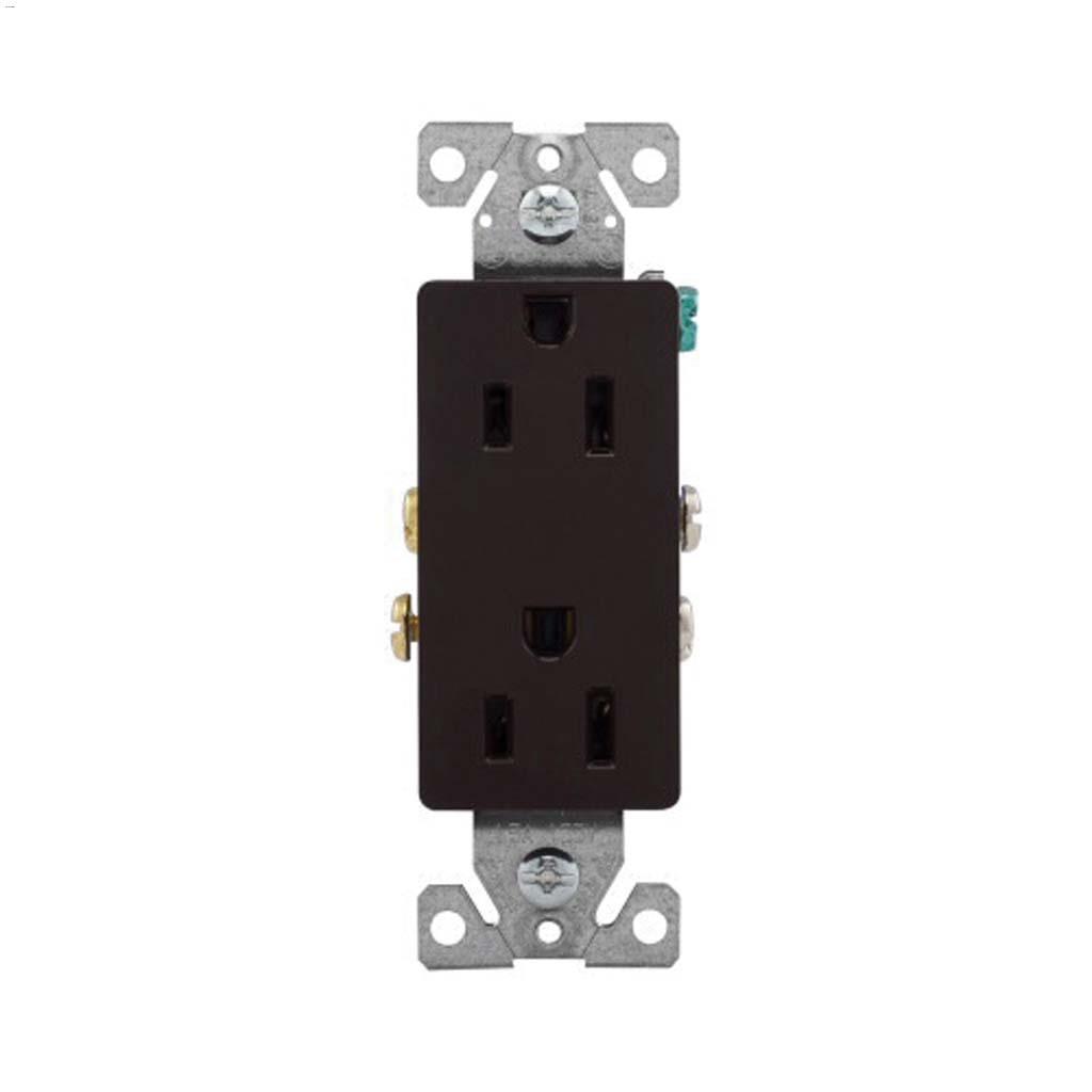 Black Decorator Duplex Receptacle 15A 2P/3W