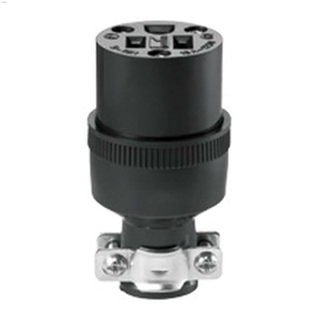 Thermoplastic Rubber Black Connector 15A 125V 2P/3W