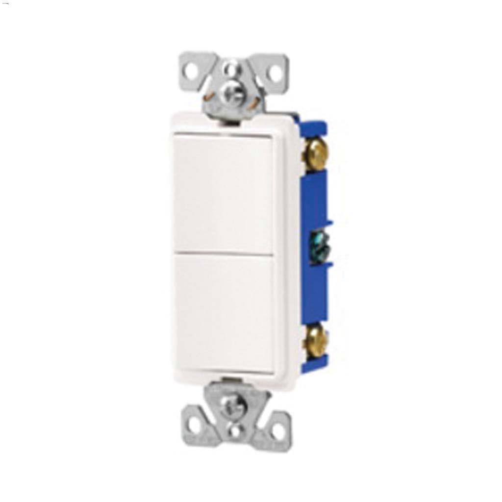 White Decorator Combination Switch 15A 120/277V 1P