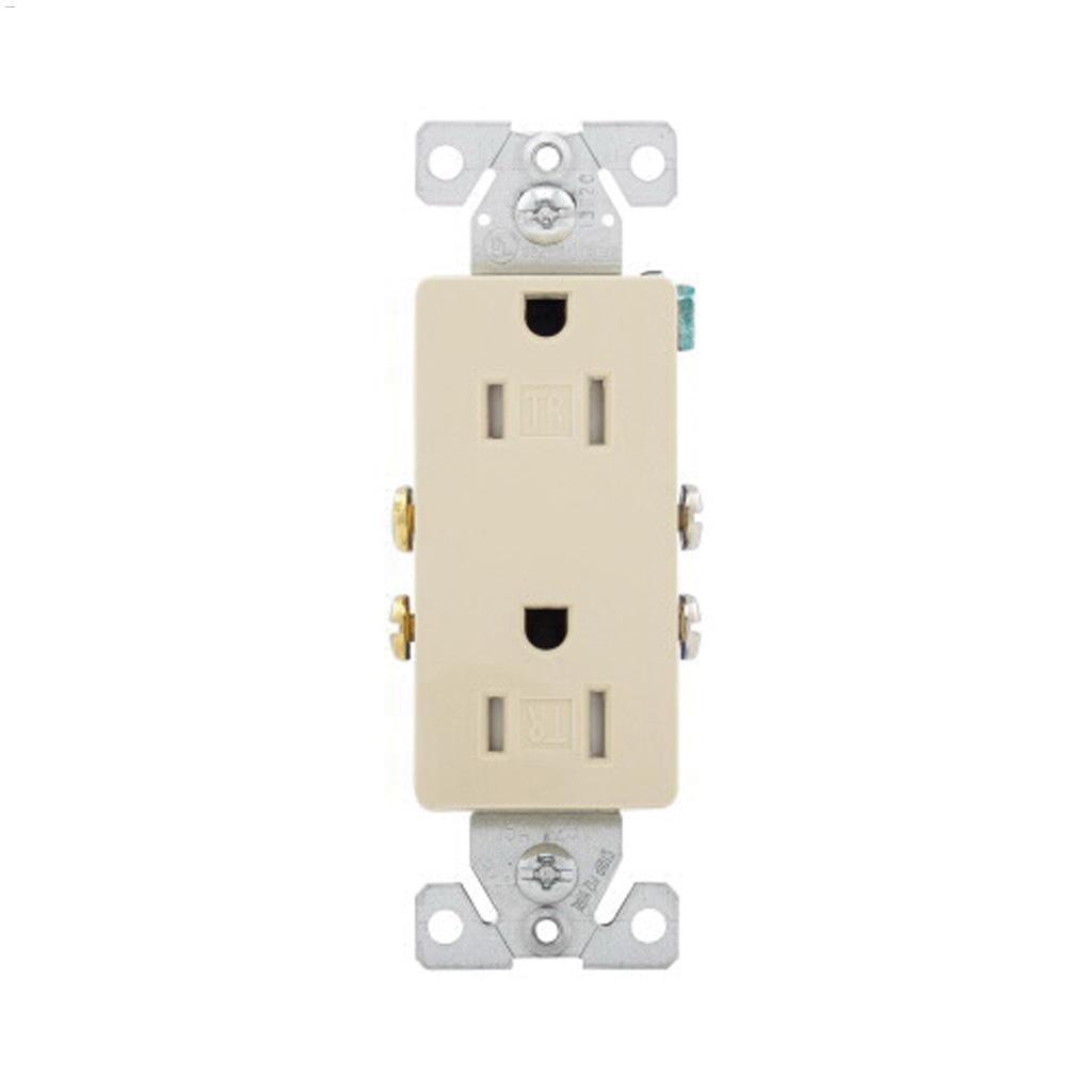 Ivory Decorator Receptacle 15A 2P/3W-10/Pack