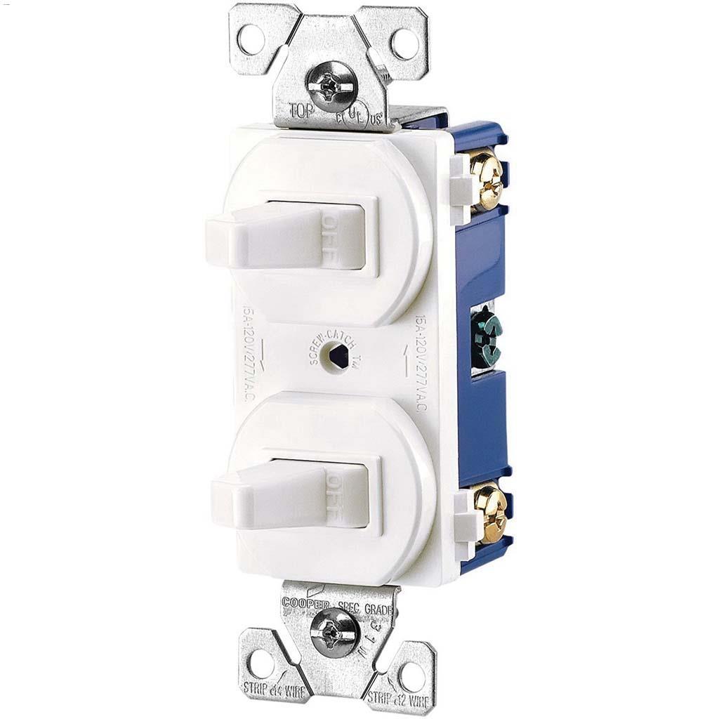 White Combination Toggle Switch 15A 120/277V 1P