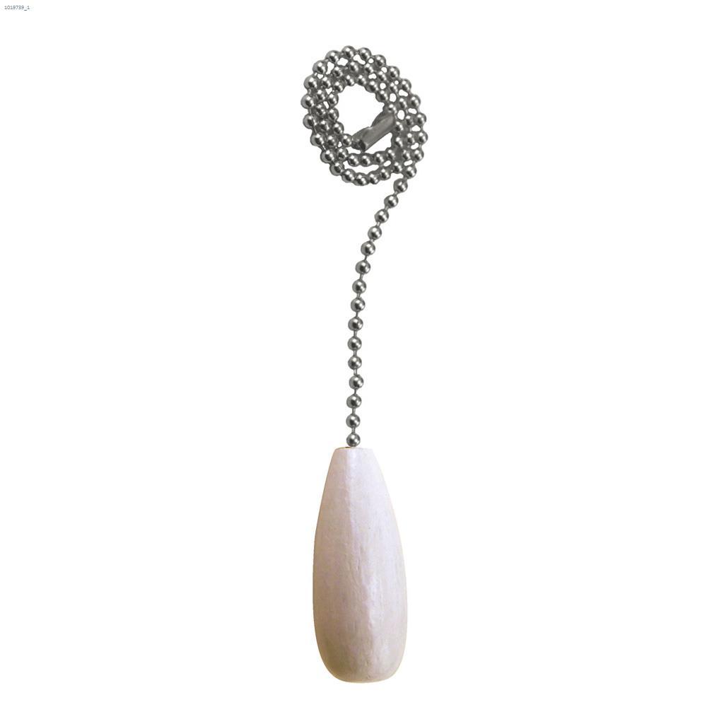 White Wood Cylinder Pull Chain