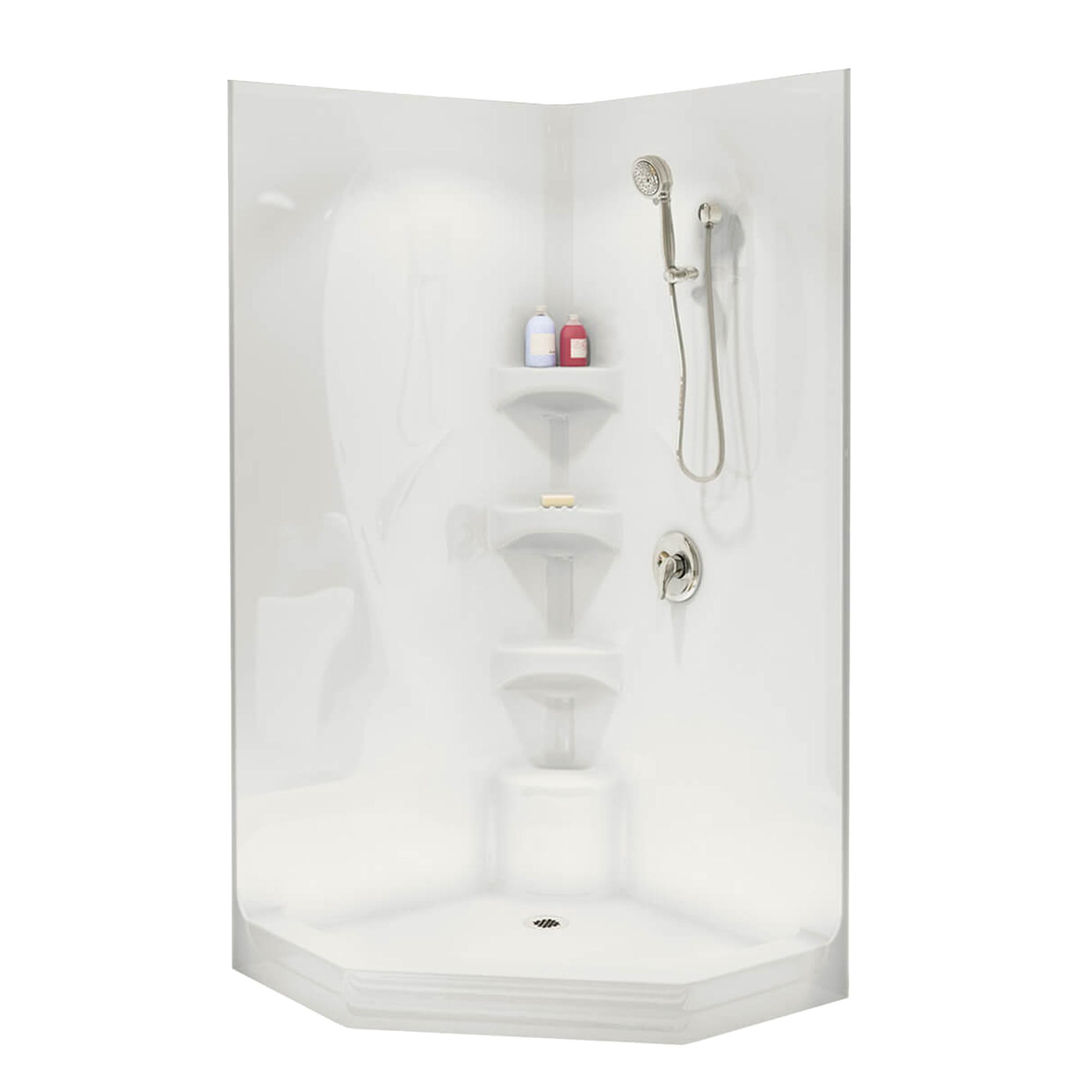 Equinox II White Acrylic 3-Piece Shower