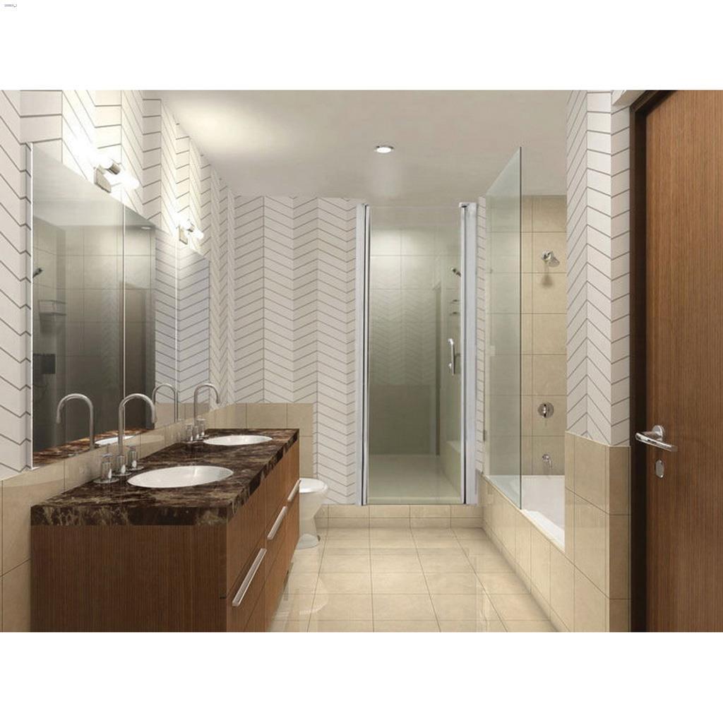 69" Silver Raindrop Swing Shower Door