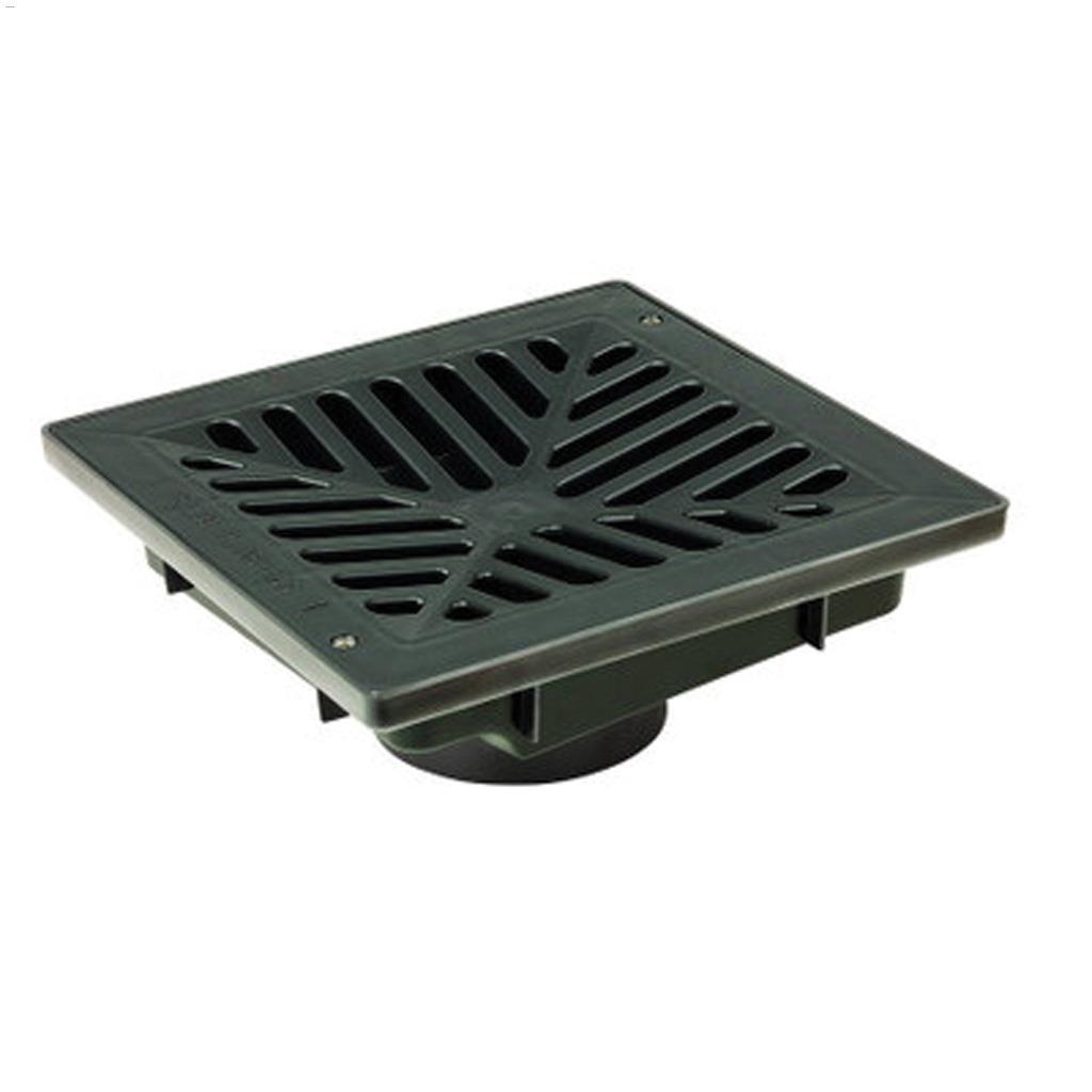 9" x 9" Vortex Catch Basin With Concave Black Plastic Grate