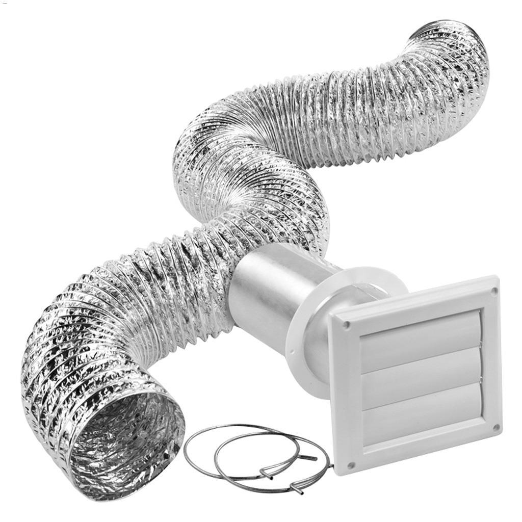 Kit bouche d'aération sécheuse blanc hotte à lames 4" x 8'