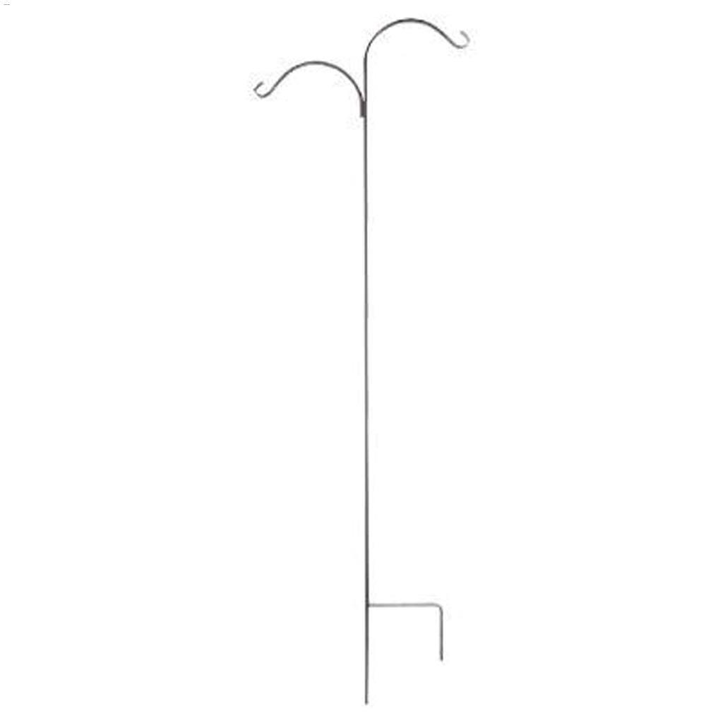 84" Black Forged Steel Double Crook Shepherd Hook