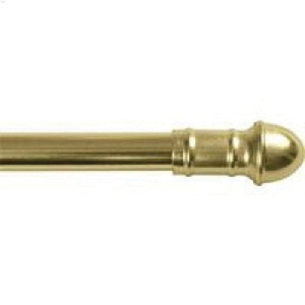 28 - 48" Brass Dresden Single Adjustable Curtain Rod