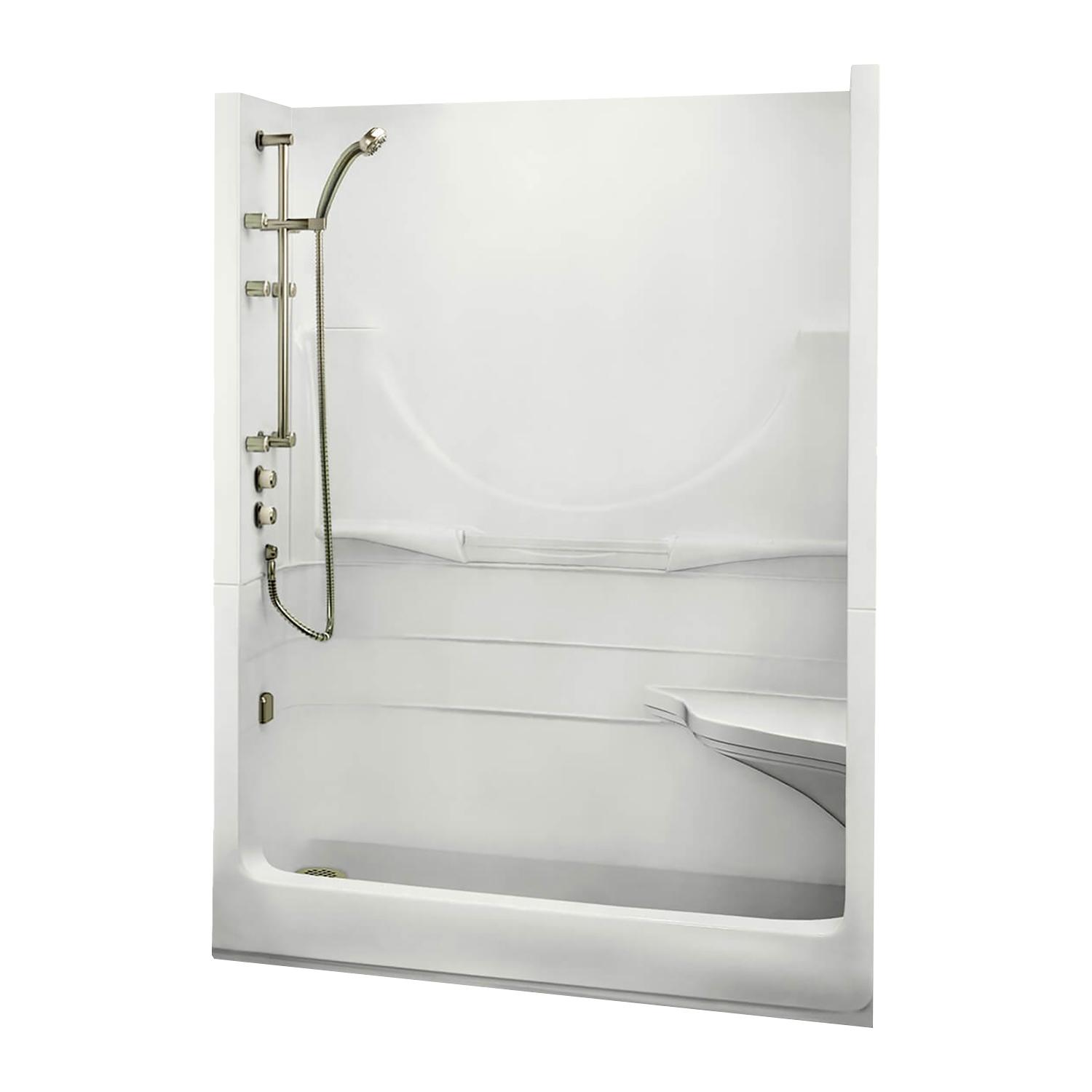 Allegro II White 1-Piece Left Hand Shower Without Roof Cap