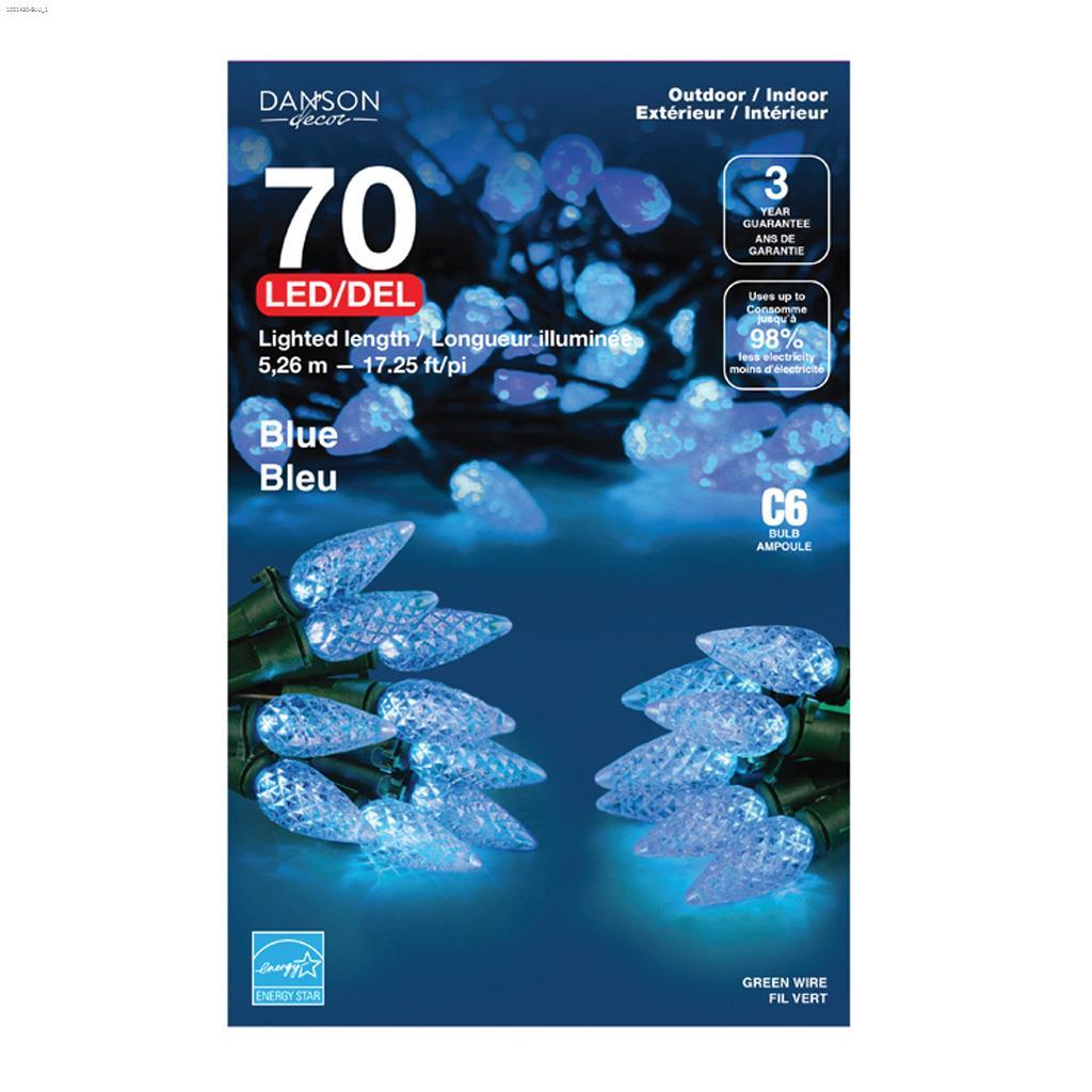 C6 LED String Lights with 70 Blue Lights
