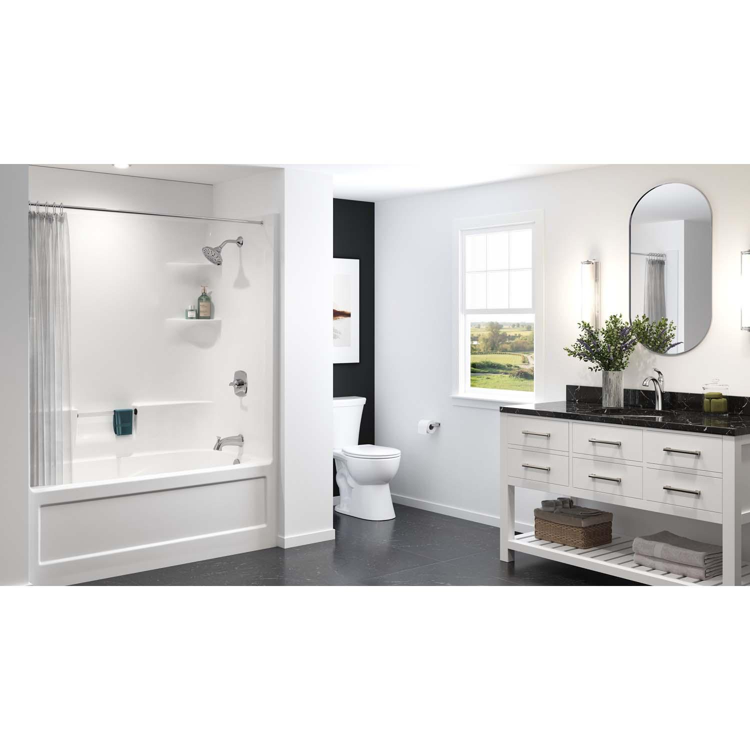 Belaire White 1-Piece Right Hand Domeless Tub Shower