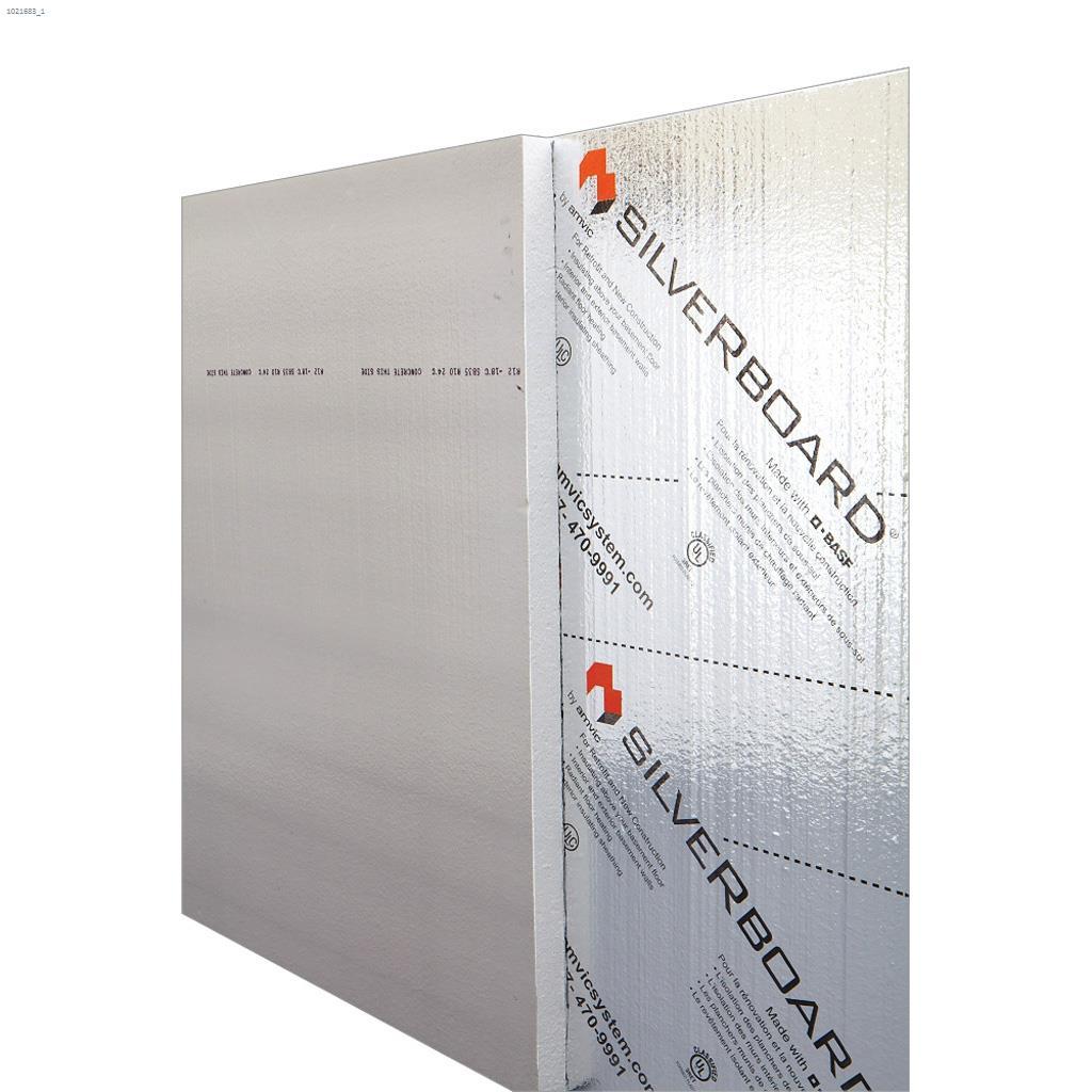 SilveRboard 8' x 4' x 1" Rigid Insulation Sheet R4.1