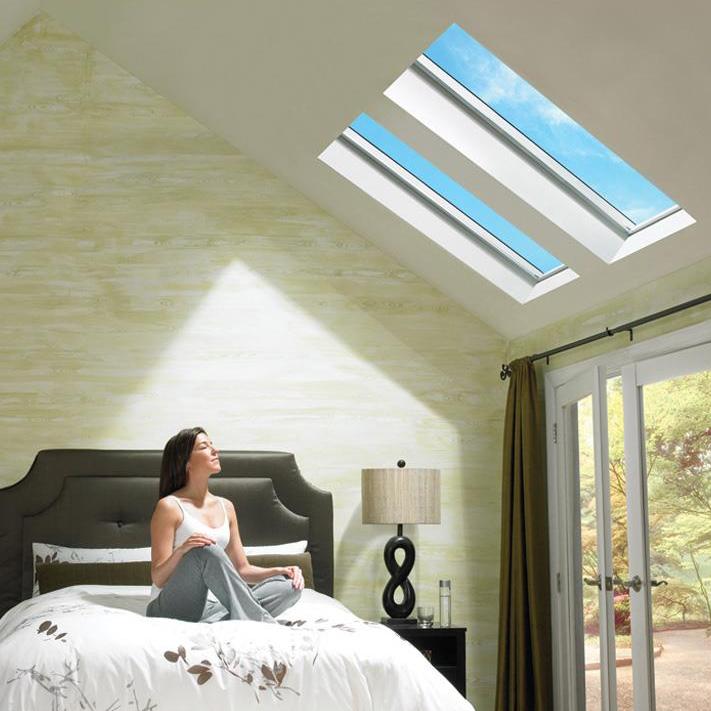 21-1/2" x 38-3/8" Grey Fixed Deck Mount Skylight