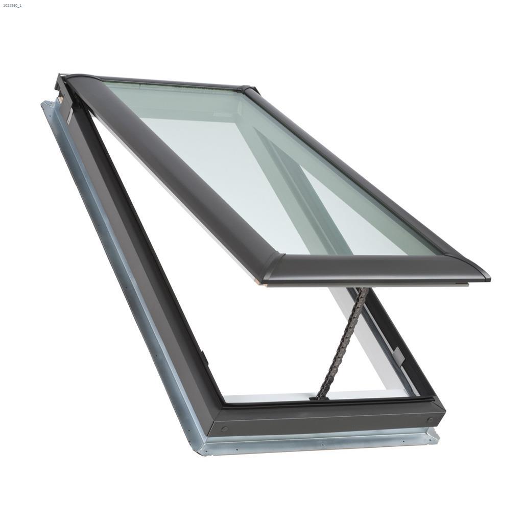 21-1/2" x 46-1/4" Grey Manual Vent Deck Mount Skylight