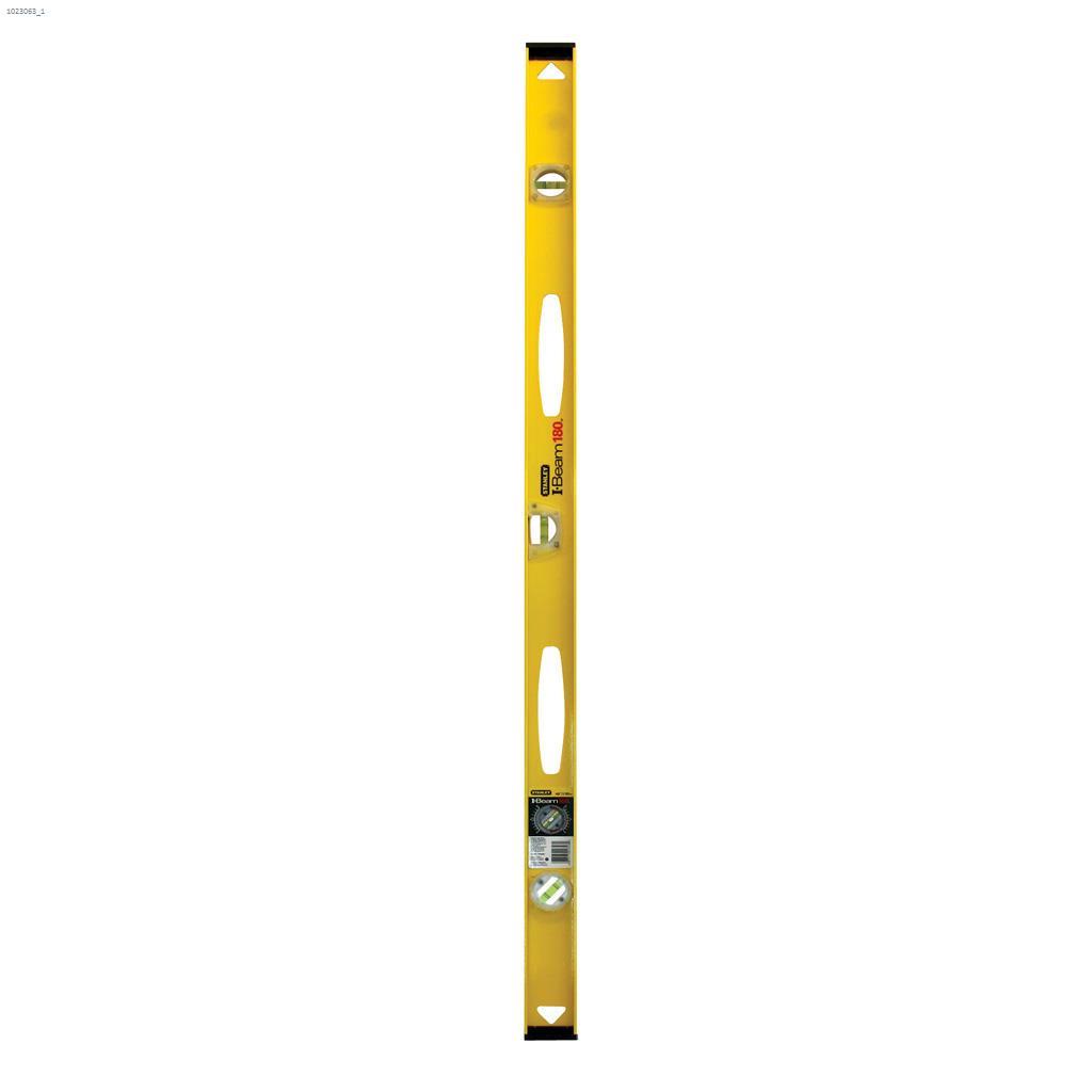 180 48" Yellow/Black 3 Vial I-Beam Level