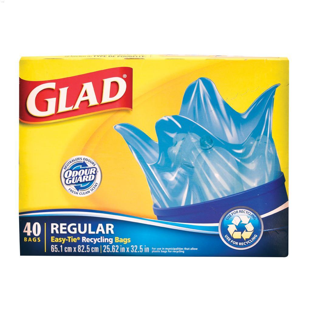 67 L Blue Regular Recycling Garbage Bag-40/Pack