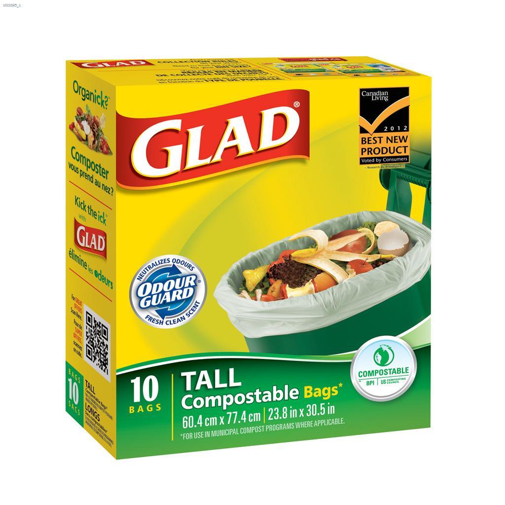 42.5 L White Tall Compostable Bag-10/Pack
