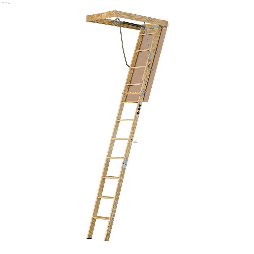 8'-10' 22.5x54 in. Wood Attic Ladder