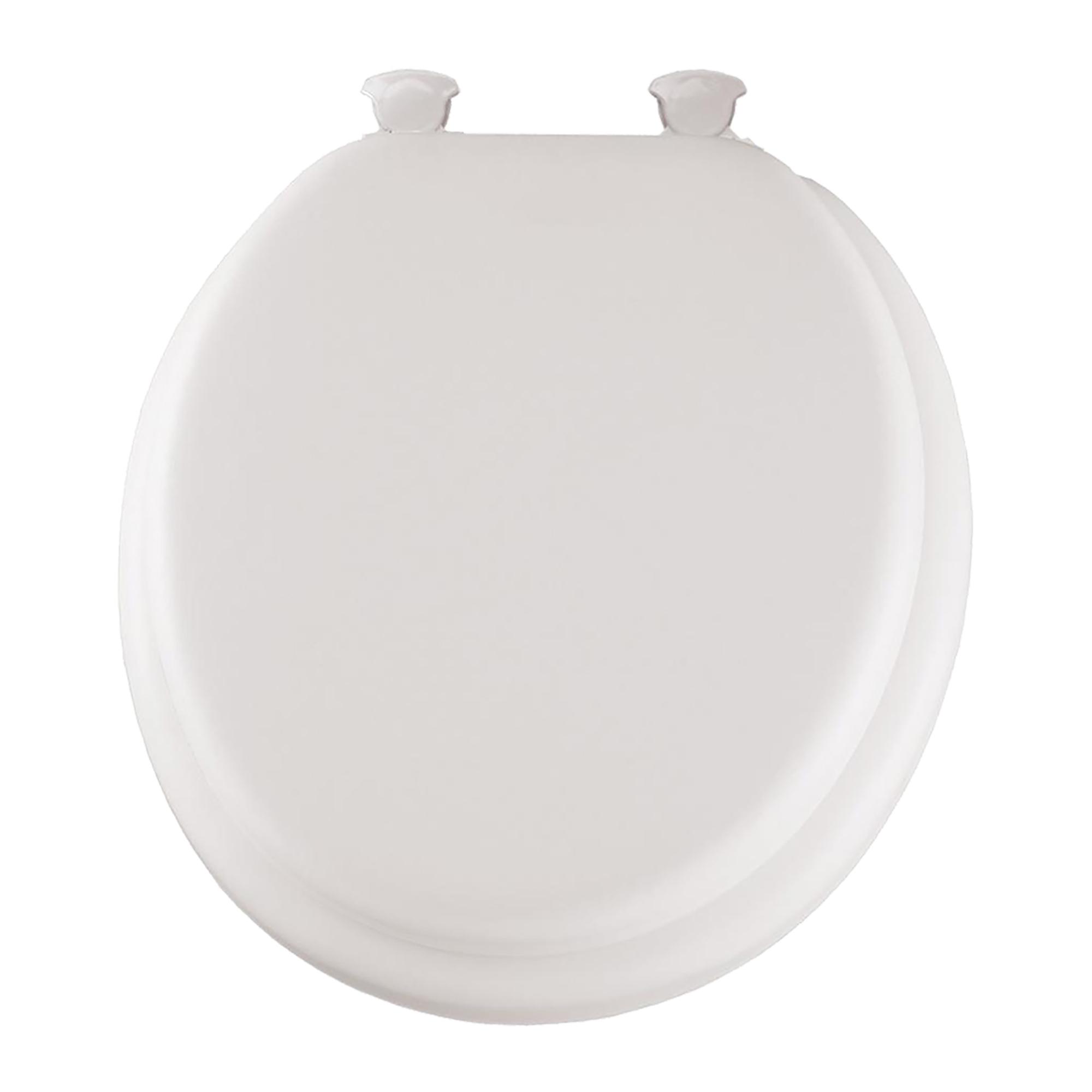 Round Vinyl White Cushioned Toilet Seat