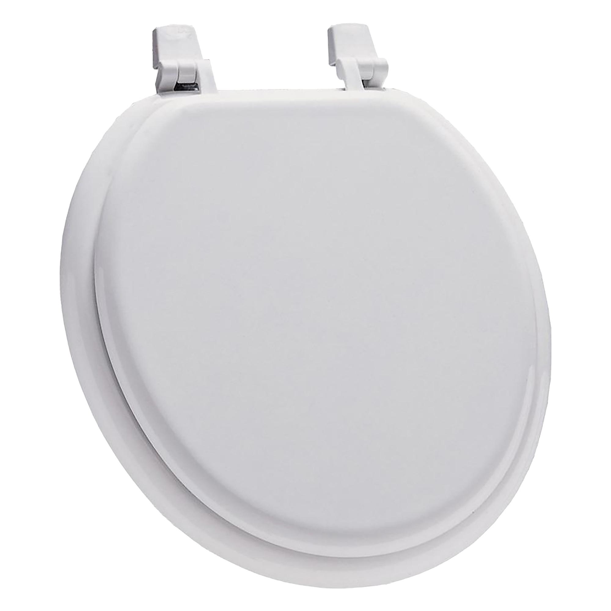Round Molded Wood White Toilet Seat