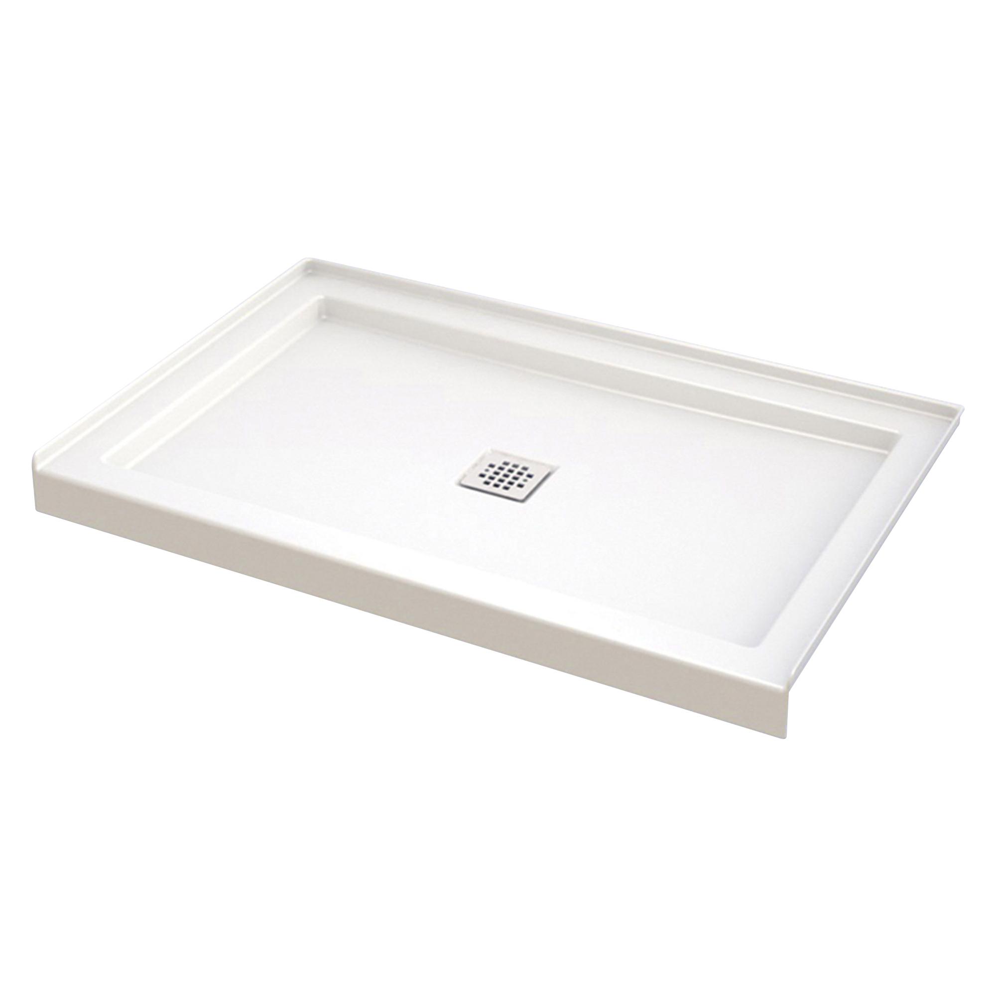 Olympia Square 4832 White Centre Drain Corner Shower Base