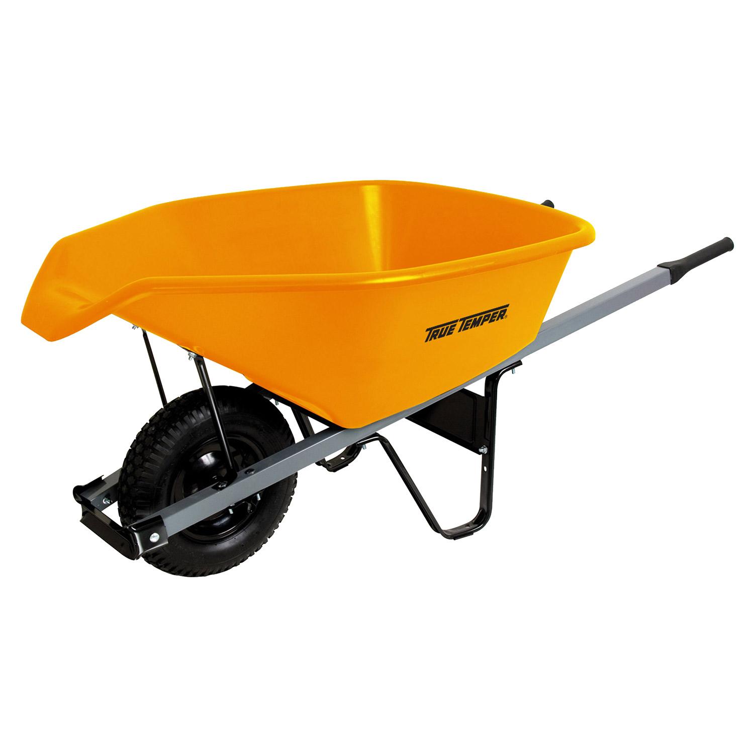 True Temper 6 Cu.Ft. Wheelbarrow With Poly Tray
