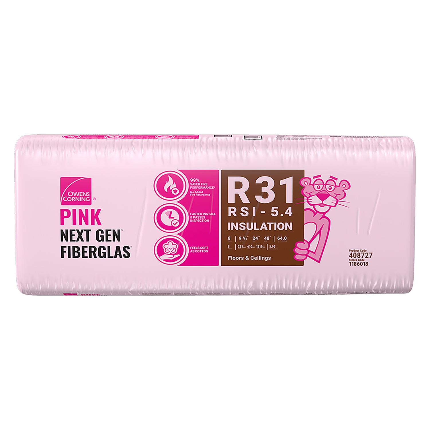 48" x 24" x 9-1/2" R31 nu matelas isolant thermique