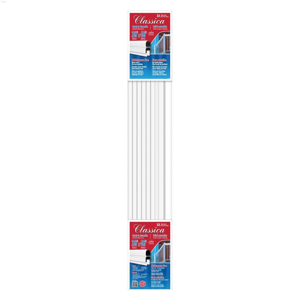 46" x 36" Ensemble de rampe droite en aluminium blanc