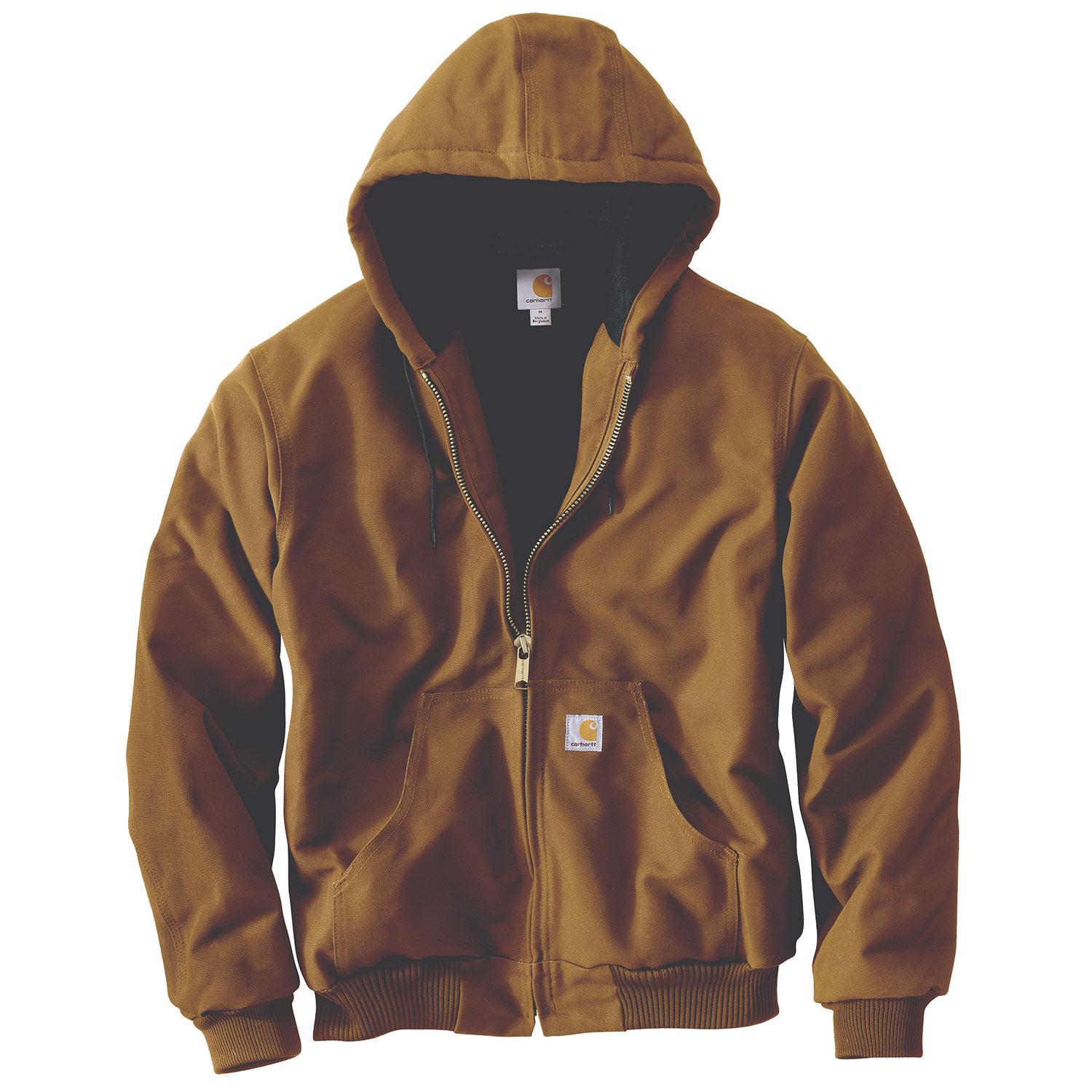 M Men's Quilted Flannel Lined Brown Duck Active Jacket