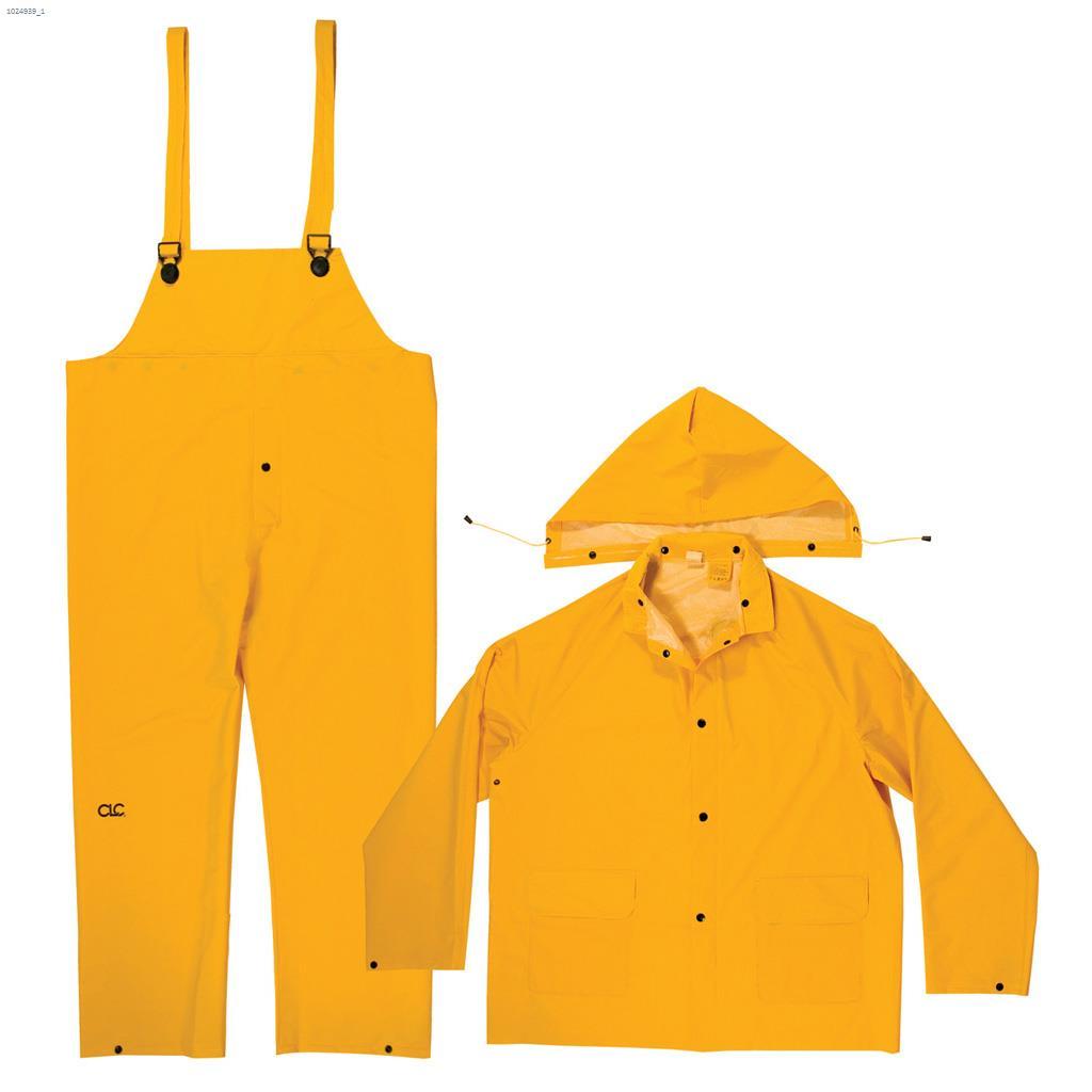 Yellow PVC/Polyester Backing 3-Piece Rain Suit