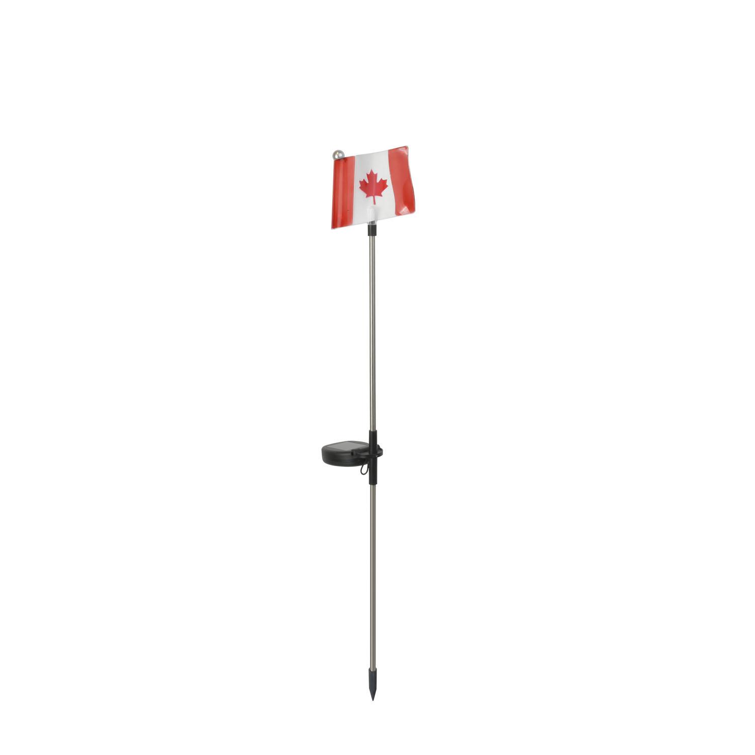 Solar Canada Flag Stick Light