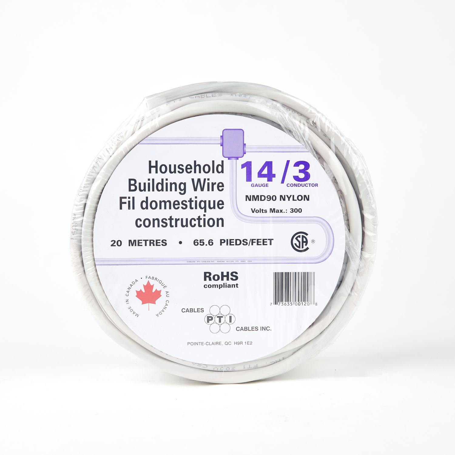 14/3 NMD90 20M Electrical Wire-White
