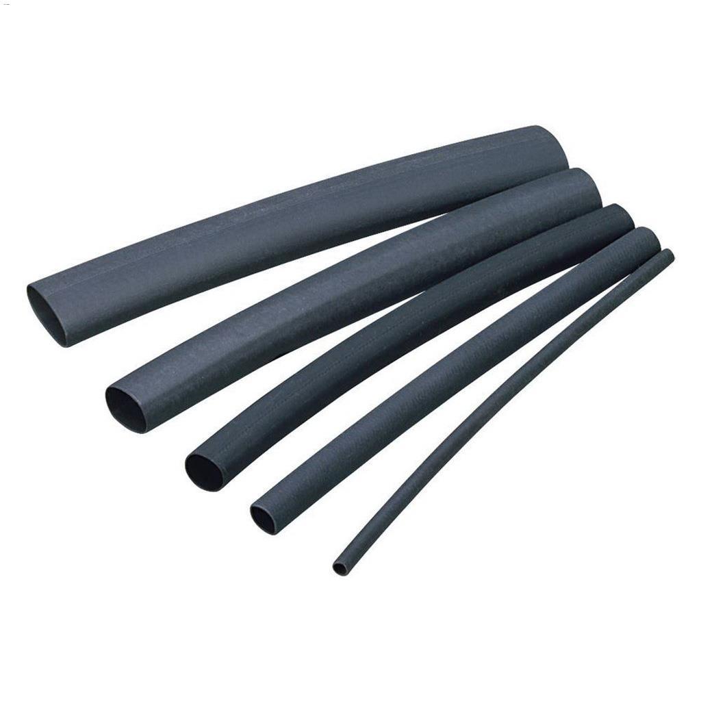 Gaine thermorétractable polyoléfine noire, assortiment 3"