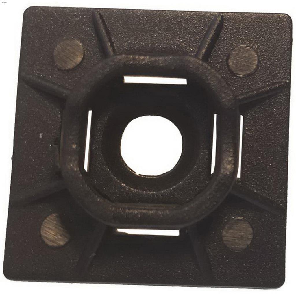 1" x 1" UV Black Nylon 6.6 Cable Tie Mounting Base-5/Pack