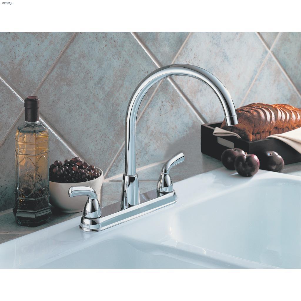 2-Handle Chrome Lever Peerless Kitchen Faucet