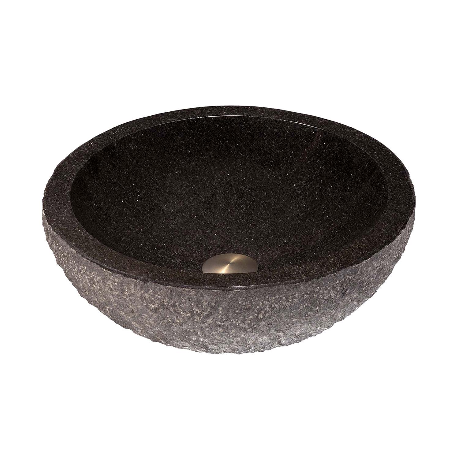 Black Granite Round Above Counter Bowl