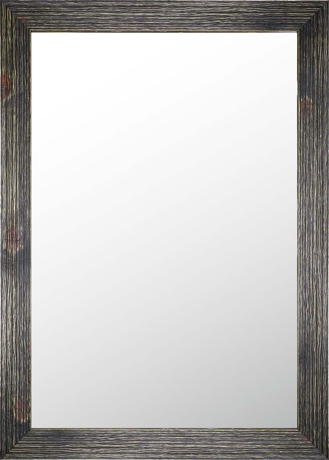 Black Chalk Wash Wood Framed Mirror
