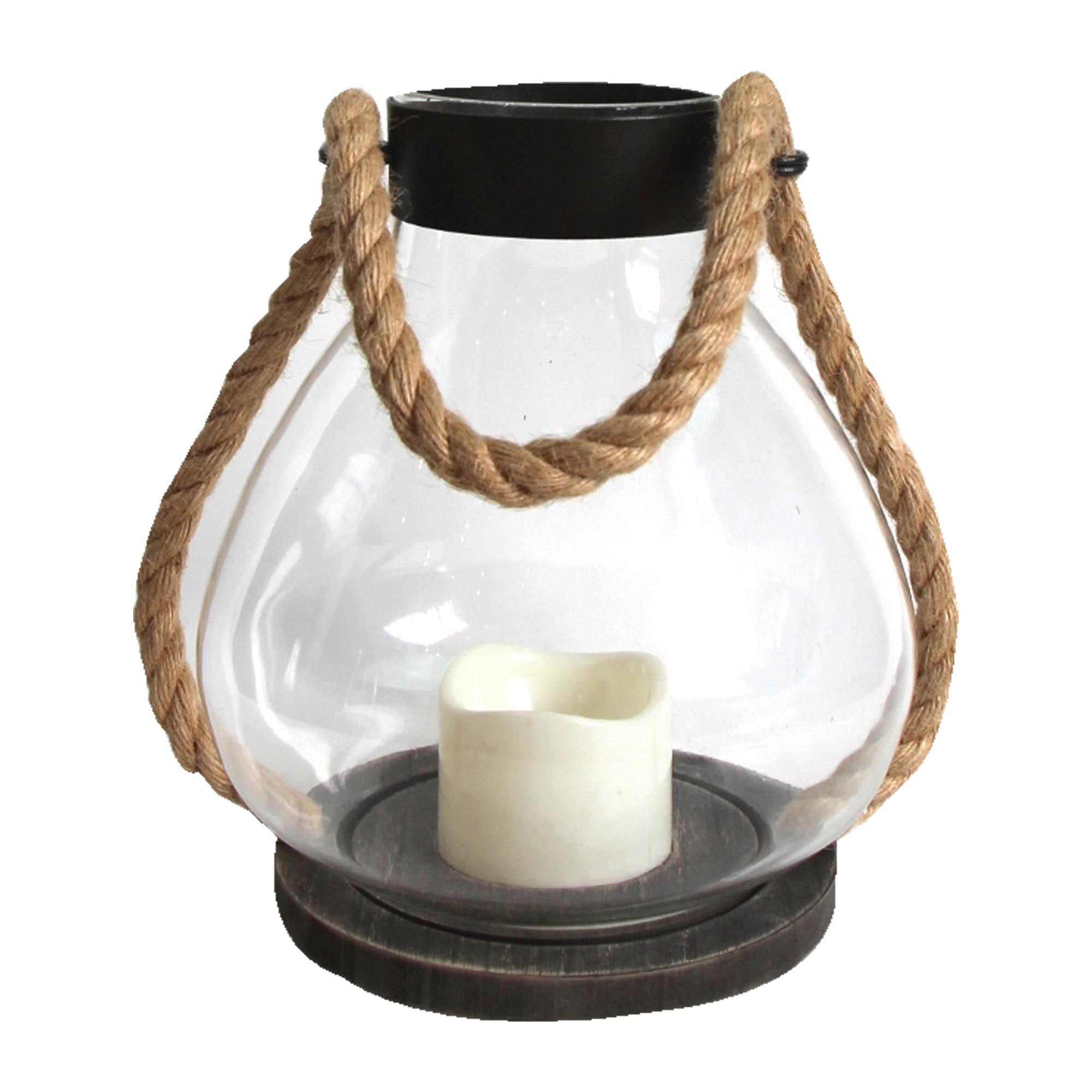 Lanterne en verre avec corde de 7 pi