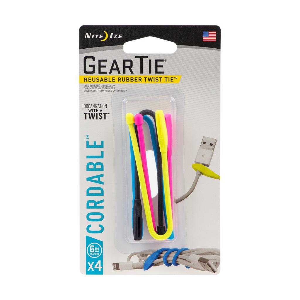 Gear Tie Cordable Twist Tie 6" - Assorted