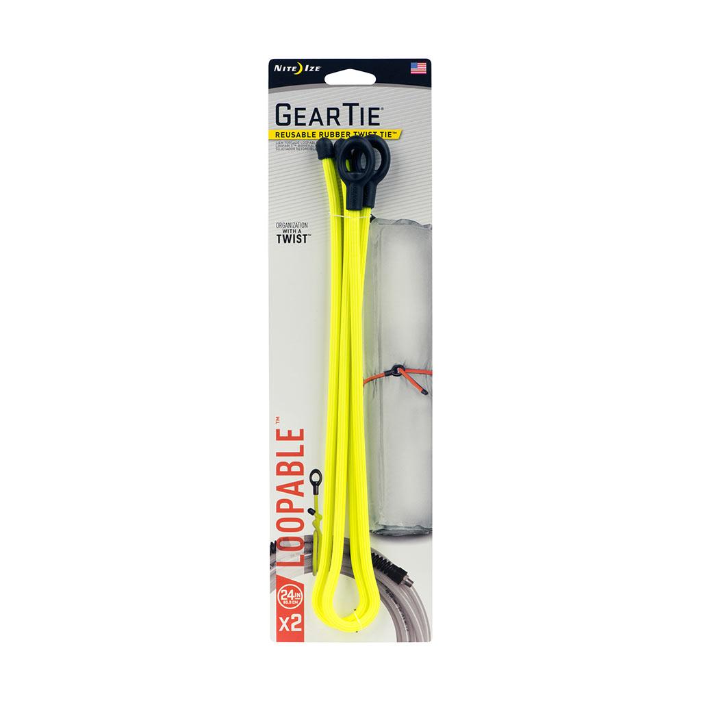 Gear Tie Loopable Twist Tie 24" - Neon Yellow-2/Pack
