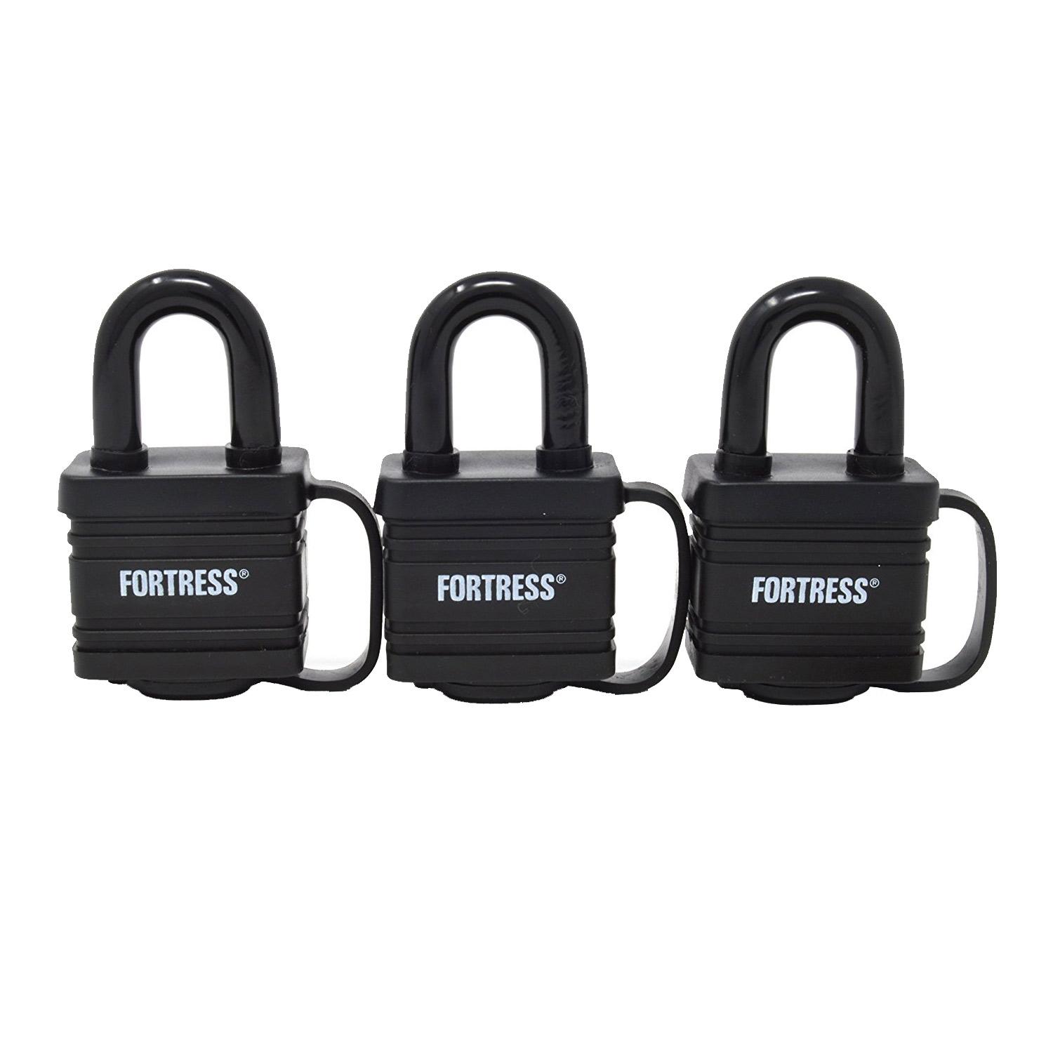 1-9/16" Fortress Laminated Padlock-3/Pack