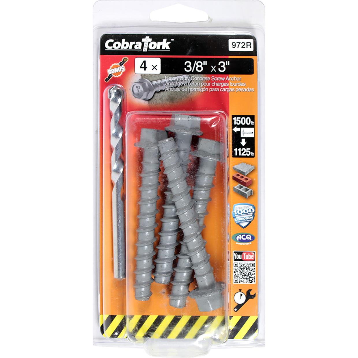 Cobratork 3/8'' x 3''