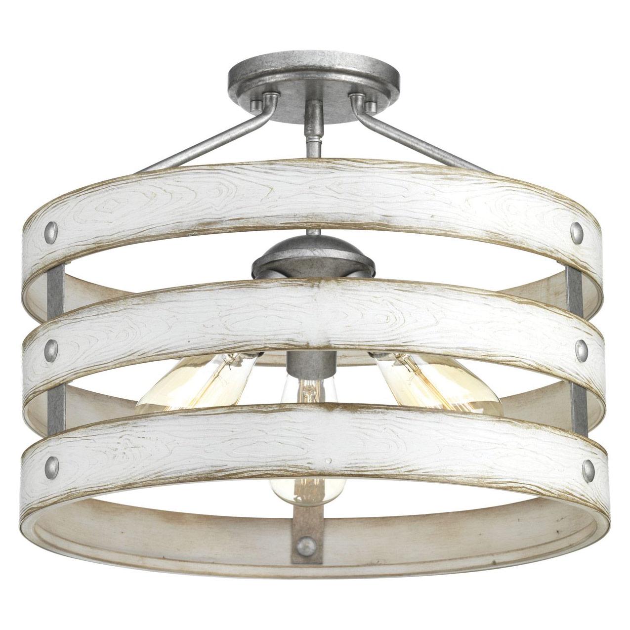 Gulliver 17" Birchwood Semi Flush Mount